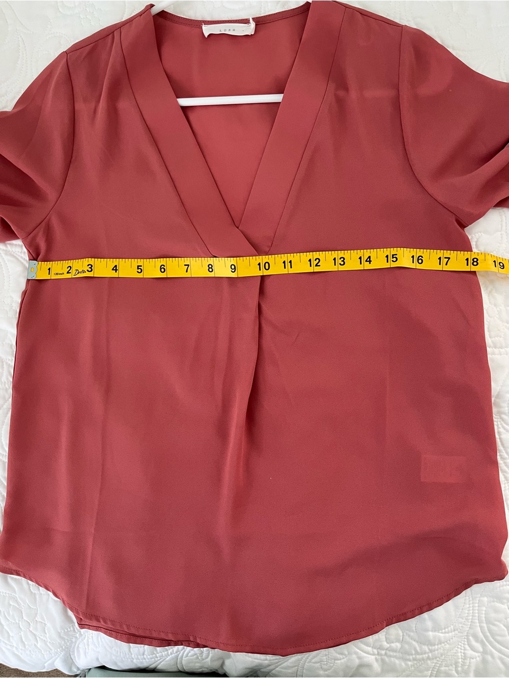 Lush Women’s V-Neck Blouse in Dusty Rose Size XS - Picture 9 of 11